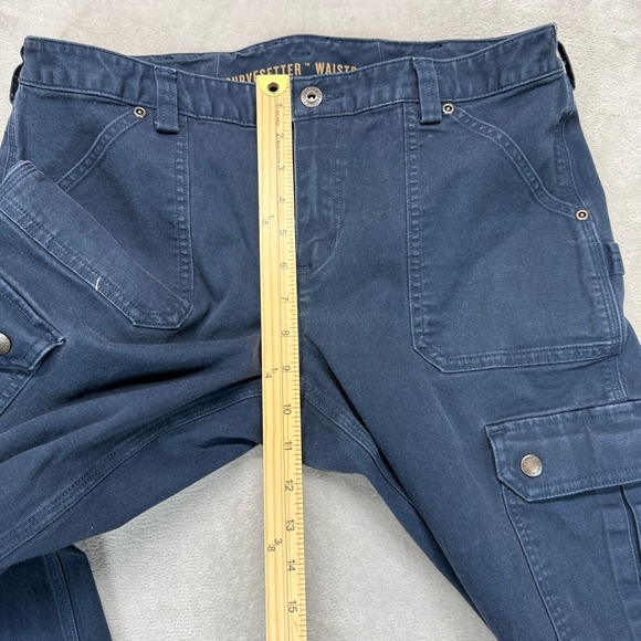 Duluth Trading Co Pants Womens 12 Curvessetter Waistband Navy Blue Cargo Trouser - Picture 13 of 15
